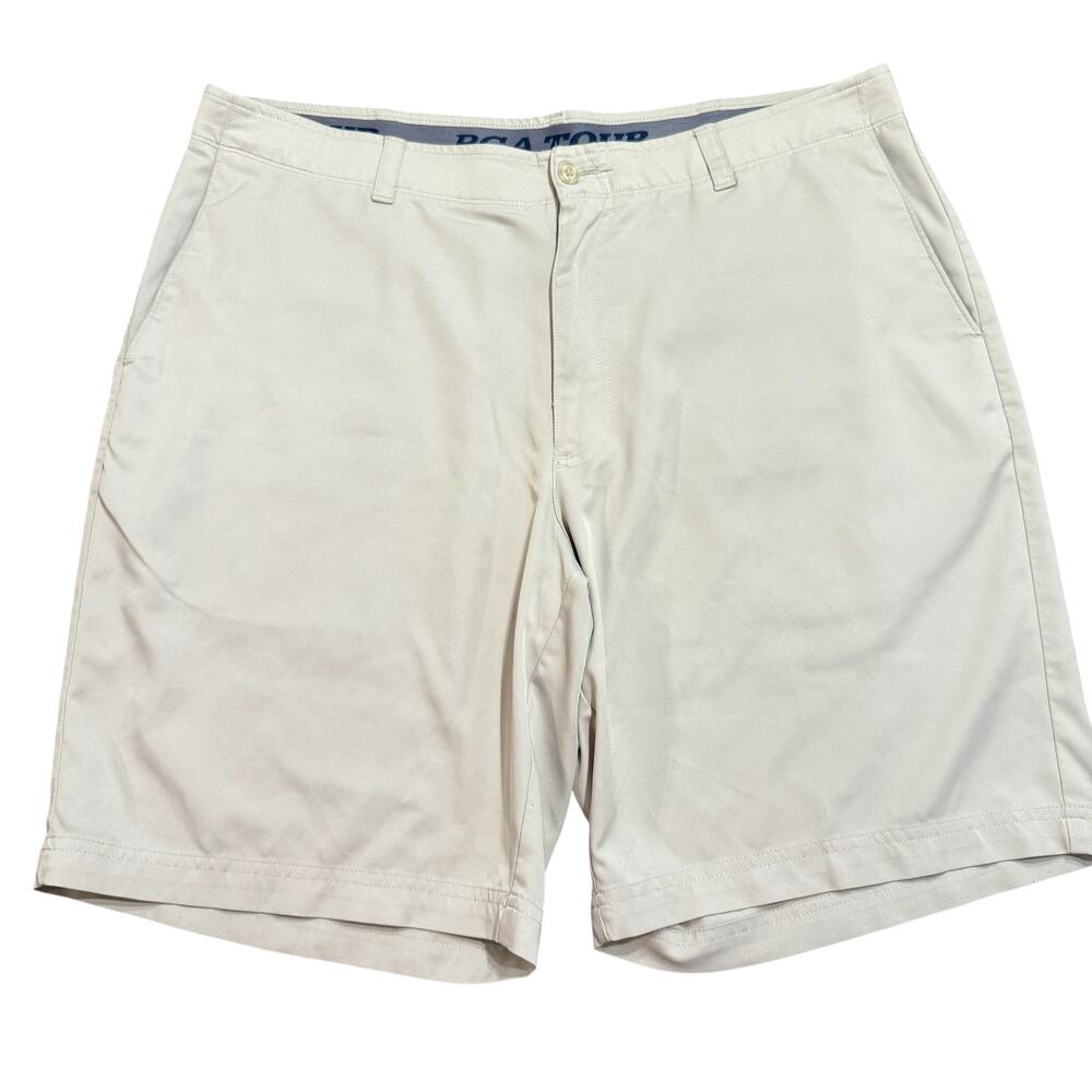 PGA Tour Men’s khaki golf shorts, moisture wicking, stretch, 38